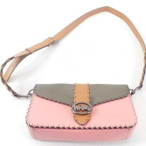 Coach Georgie Shoulder Bag Color block design with Whipstich Trim
